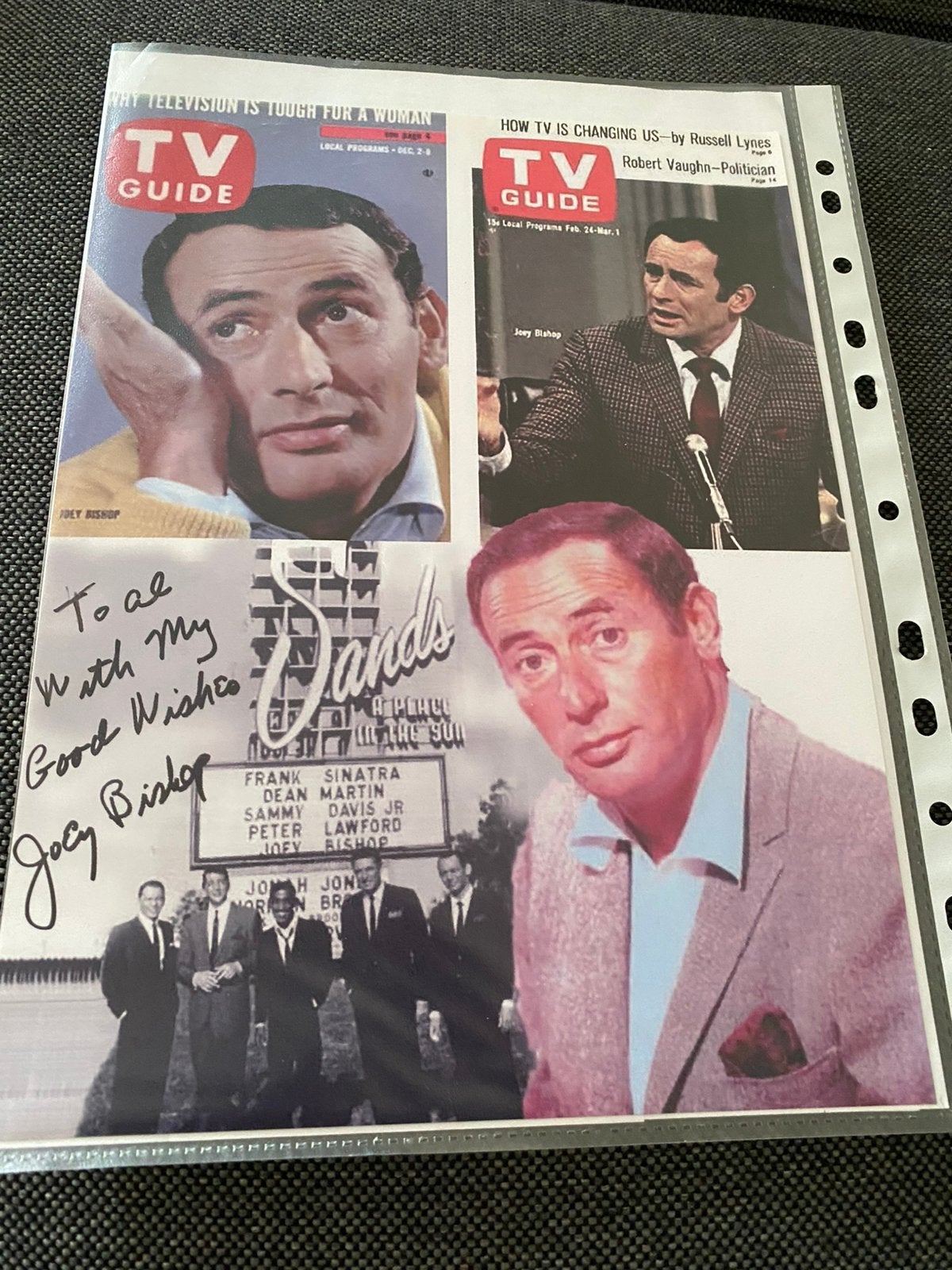 Filmster handtekening joey bishop, Ophalen of Verzenden, Zo goed als nieuw, Foto of Kaart