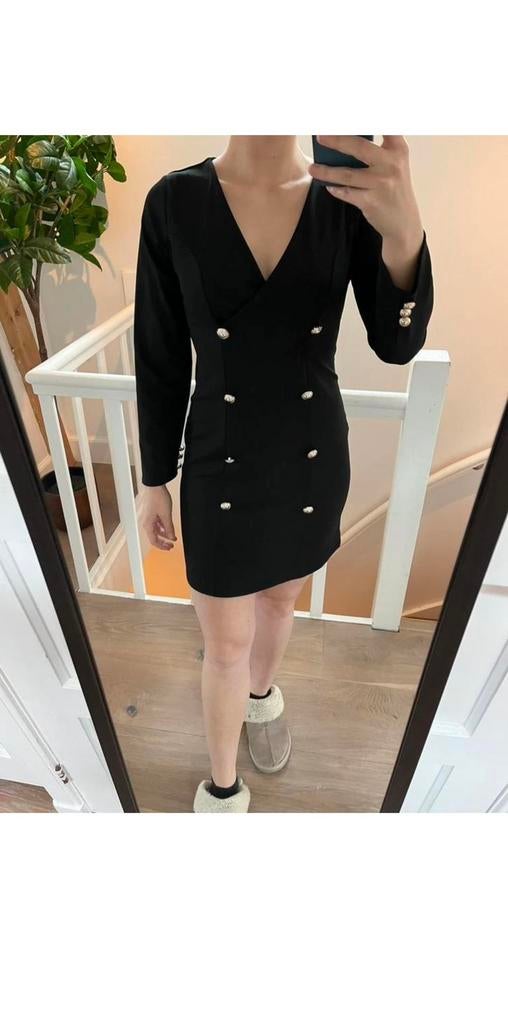 Zwarte blazer dress / jurk maat S / 36, Kleding | Dames, Jurken, Ophalen, Zwart, Zo goed als nieuw, Maat 36 (S)