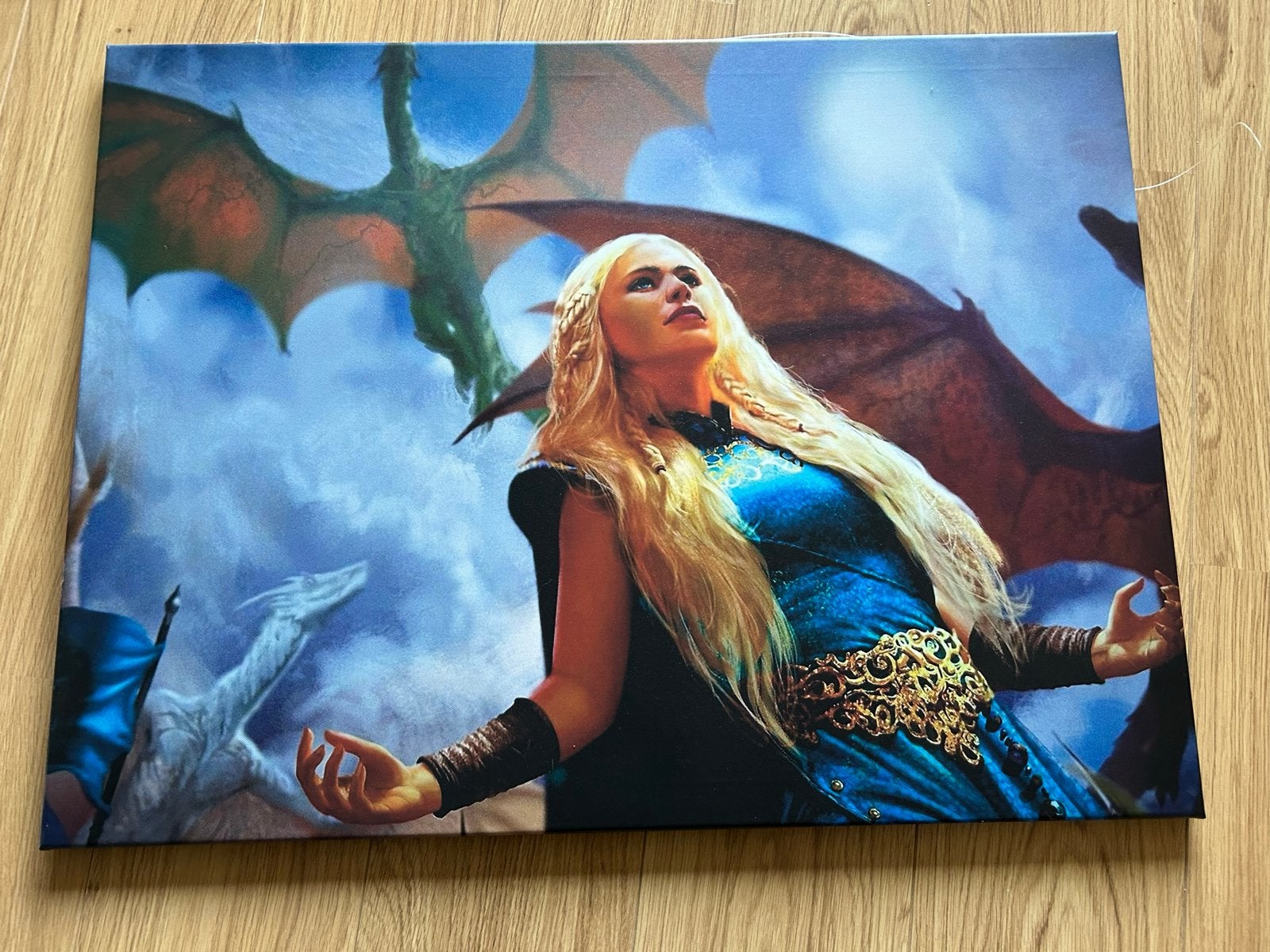 Canvas schilderij Daenerys Targaryen Game of Thrones 80x60cm, Ophalen, Film, Op houten frame, Print