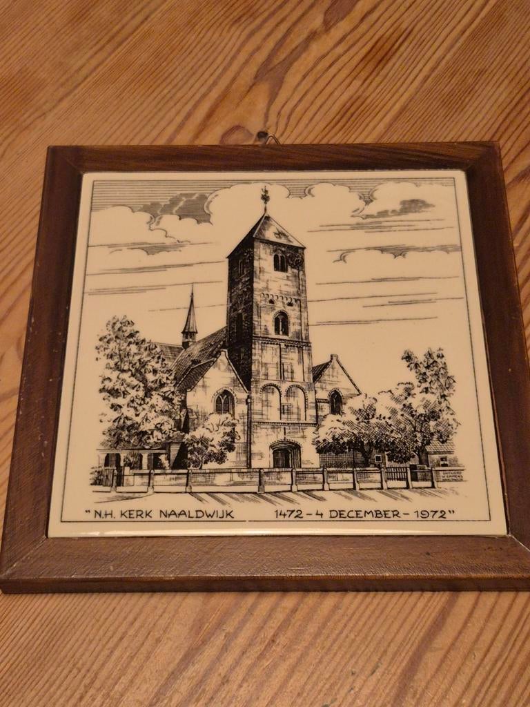Wandtegel NH Kerk Naaldwijk 1972 - Westland erfgoed, Ophalen of Verzenden