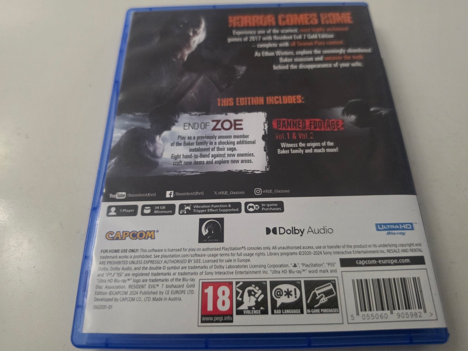 Resident Evil 7: Biohazard voor Playstation 5 Lees Goed Aub, Vanaf 18 jaar, Overige genres, Ophalen of Verzenden, Zo goed als nieuw