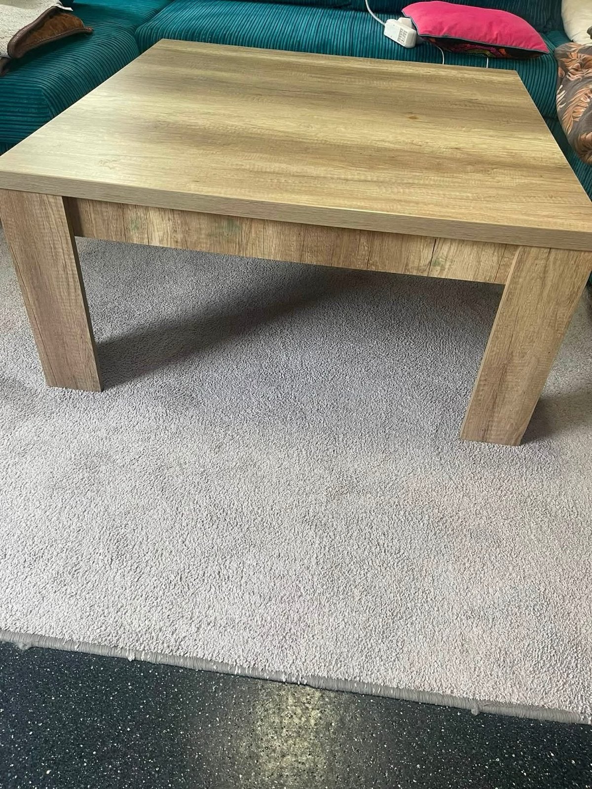 Houten salontafel 100x100 cm, Ophalen, Gebruikt, 100 tot 150 cm, Vierkant