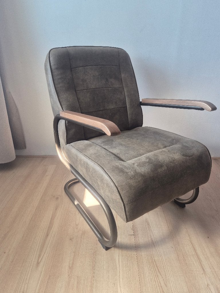 stoel / Fauteuil Ivar - stof - olijfgroen (zitstoel), Ophalen, Industrieel, Modern, Vintage, Nieuw, 75 tot 100 cm
