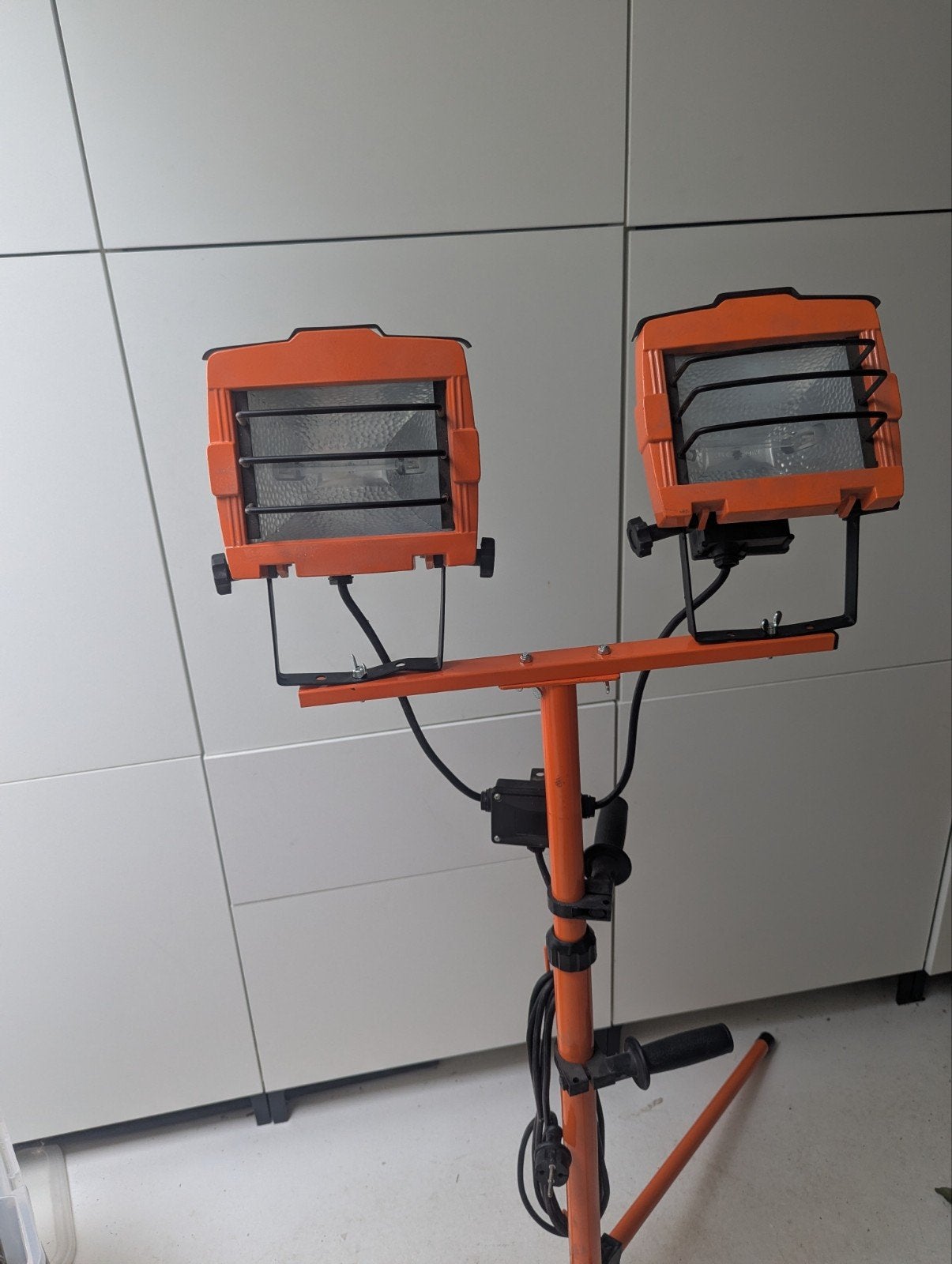 Promax professionele bouwlamp met statief - 2x 500watt, Ophalen, Gebruikt, Met statief, Lamp met armatuur