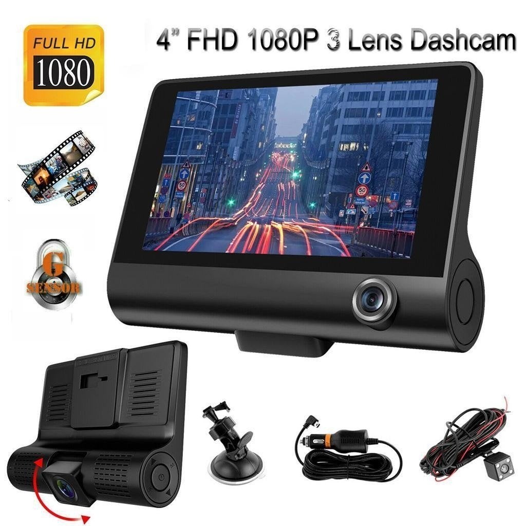 Dashcam voor Auto - 3 Camera`s - Full HD, Auto diversen, Achteruitrijcamera's, ., Nieuw, Ophalen of Verzenden, .