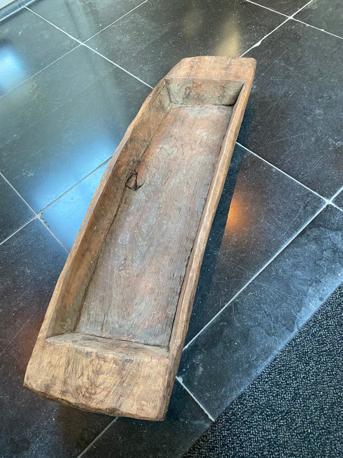 Llandelijk houten schaal 1.10 meter lang / Olijfbak XL, Schaal, Ophalen of Verzenden, Zo goed als nieuw, Rechthoekig