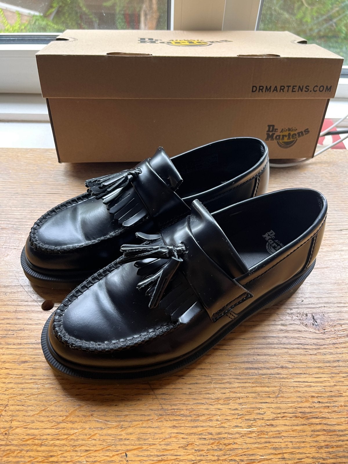 Dr. Martens Adrian Black Polished Smooth Maat 38, Kleding | Dames, Ophalen of Verzenden, Gedragen, Zwart, Instappers