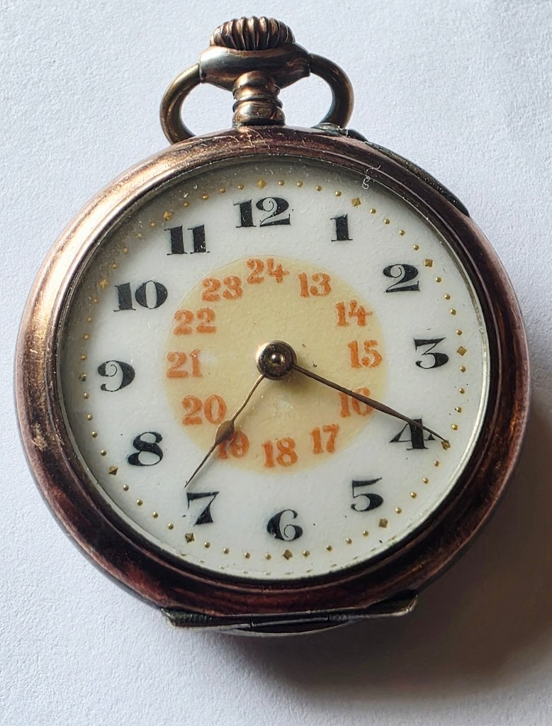 Antieke zilveren zakhorloge,  Zwitserland, Ophalen of Verzenden, Zilver, Overige typen