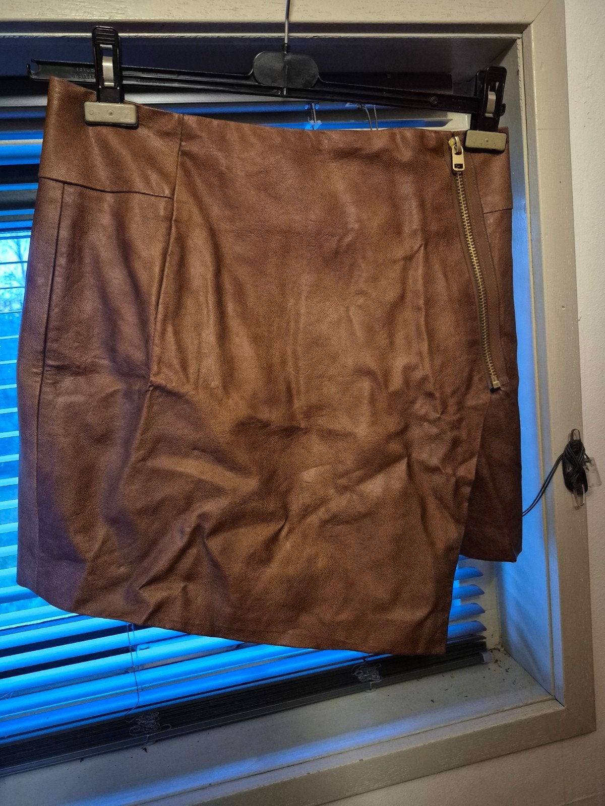 Leren rokje, Maat 38/40 (M), H&M, Bruin, Nieuw