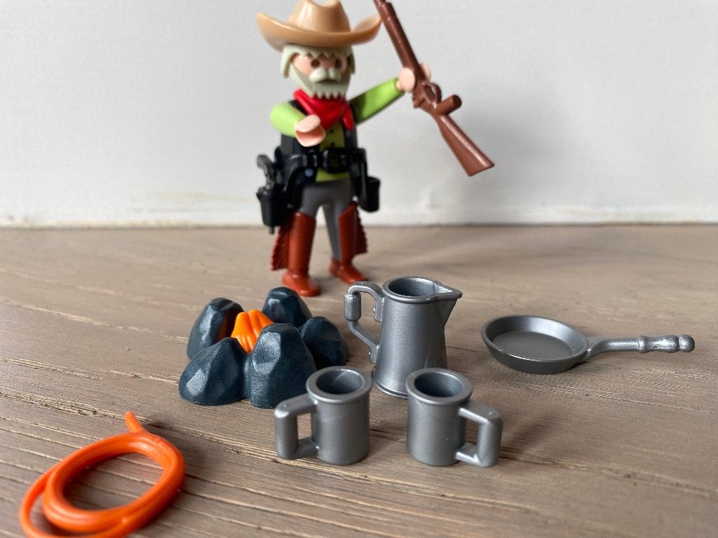 Playmobil 4665 - Cowboy met kampvuur - compleet, Wild life, Complete set, Ophalen of Verzenden, Zo goed als nieuw