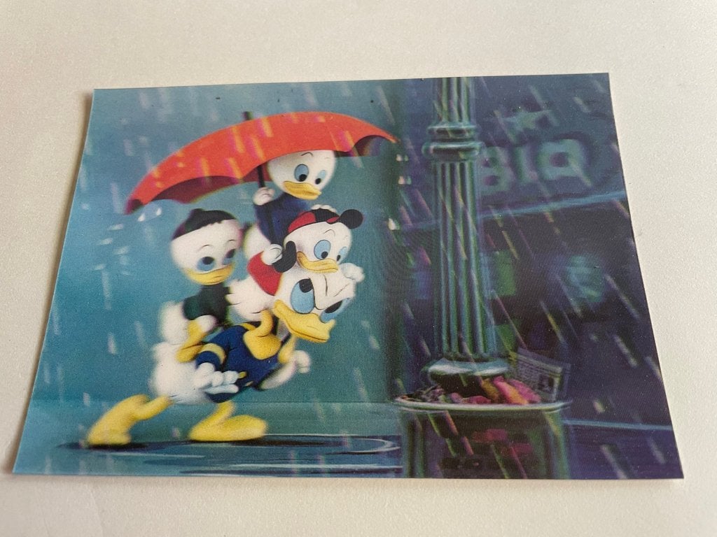 Disney 3D dieptekaart / ansichtkaart , Donald Duck + Neefjes, Verzenden, 1960 tot 1980, Sterren en Beroemdheden