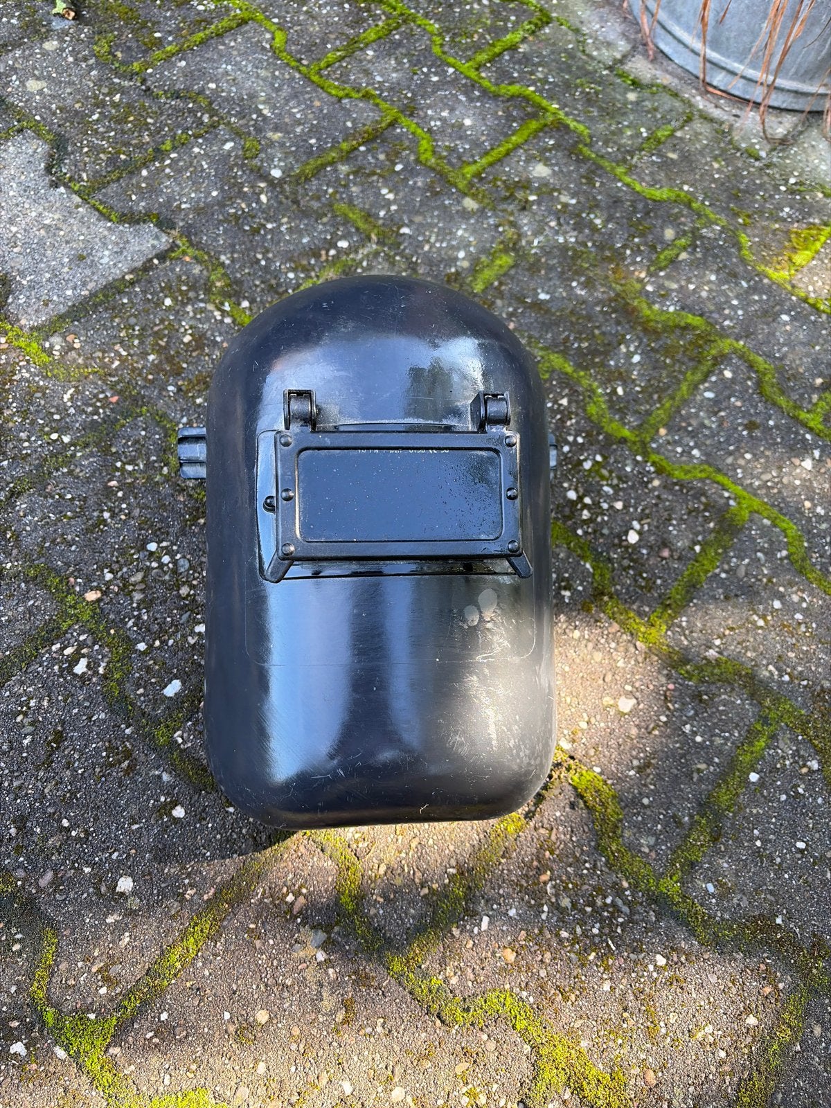 Zwarte lashelm met opklapbaar vizier, Lasfilter, Ophalen of Verzenden, Gebruikt