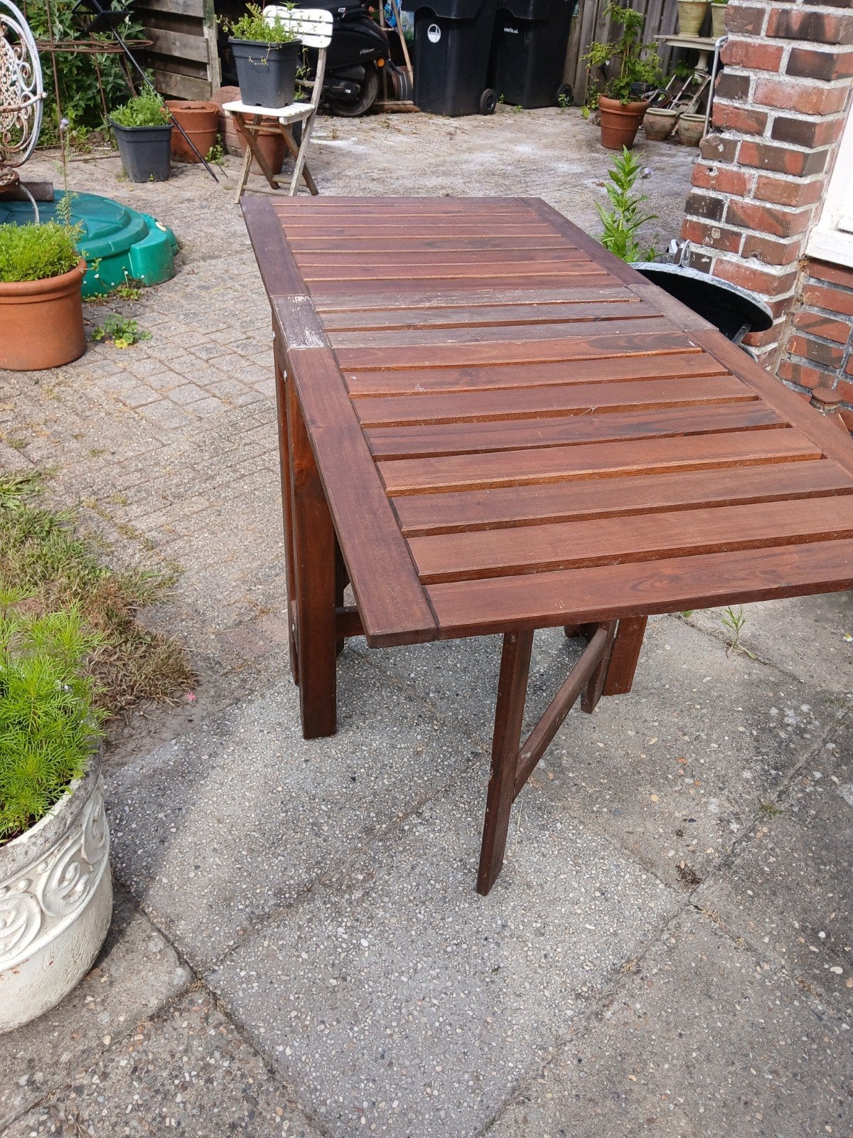 hardhouten tuintafel inklapbaar, Ophalen, Zo goed als nieuw, Rechthoekig, Hout
