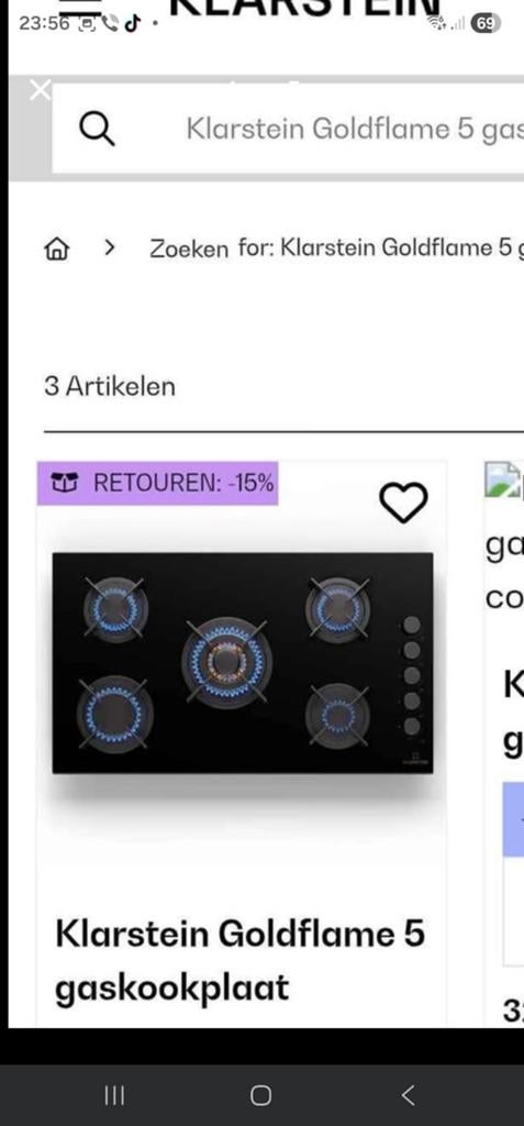 Klarstein Goldflame 5-pits gaskookplaat - Zwart, Ophalen of Verzenden, Zo goed als nieuw, Inbouw, Gas