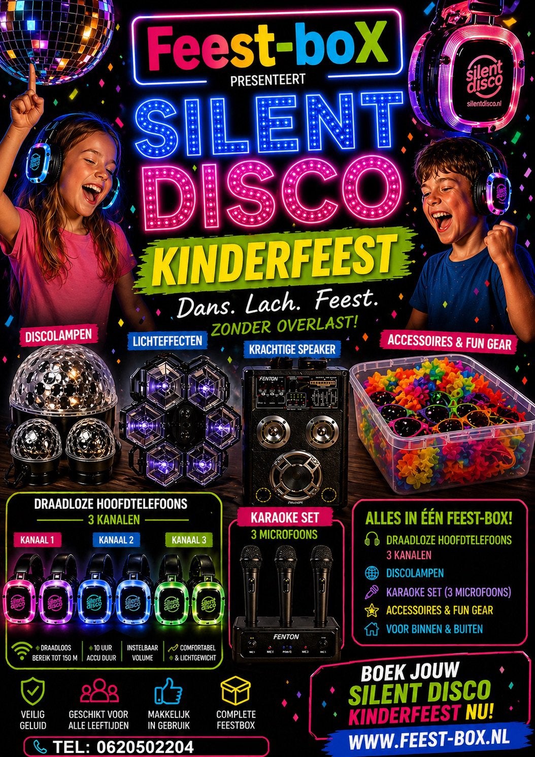 Silent Disco Feestje, Drie personen of meer