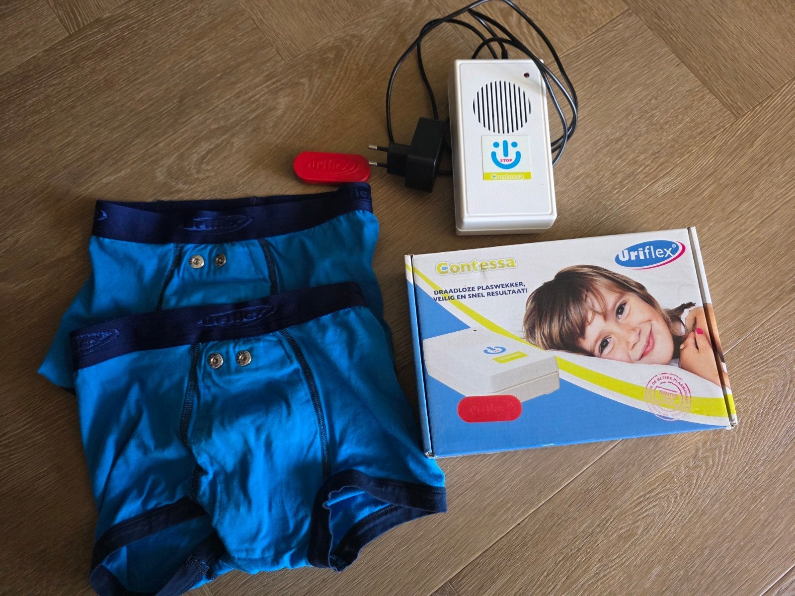 Uriflex plaswekker, Mickey, met 2 broekjes maat 116, Ophalen of Verzenden, Zo goed als nieuw, Blauw, W27 (confectie 34) of kleiner
