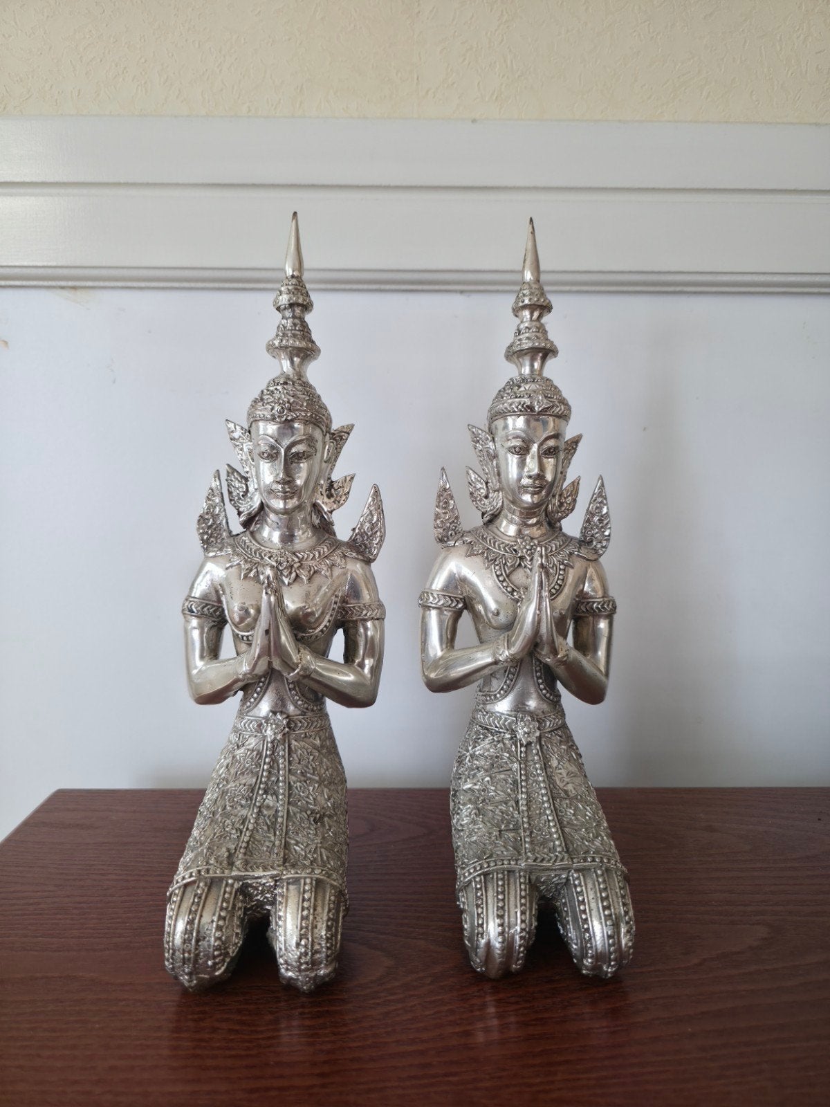Set van 2 Thaise poortwachters, Groep mensen, Handgemaakt, 20 - 50 cm, Beeld