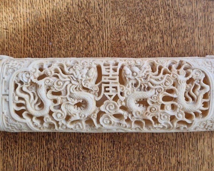 Chinees composiet doos, klassiek ivoor gesneden stijl, Antiek en Kunst, Ophalen of Verzenden