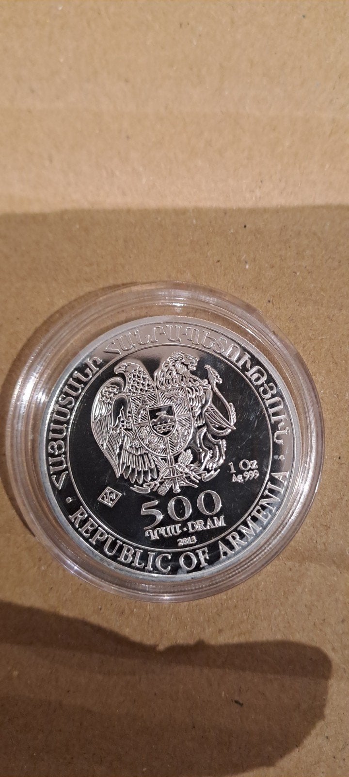 Noah's Ark 2015 1 Oz Zilveren Munt - Armenië, Ophalen of Verzenden, Midden-Oosten, Losse munt, Zilver