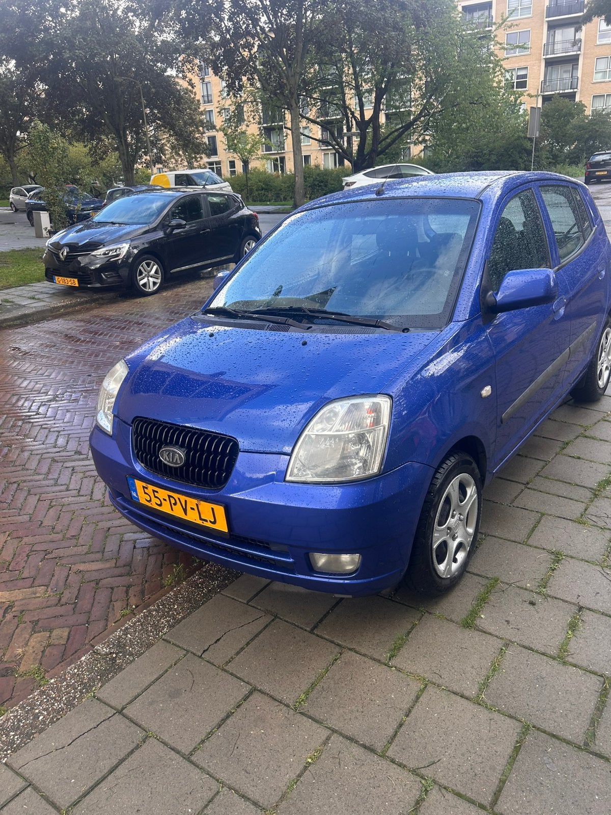 Kia Picanto 1.1 AUT 2004 Blauw, Auto's, 4 cilinders, Blauw, Origineel Nederlands, 400 kg