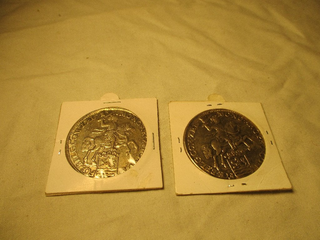 2x zilver rijders munten Zeeland reproducties, Ophalen of Verzenden, Vóór koninkrijk, Overige waardes, Zilver