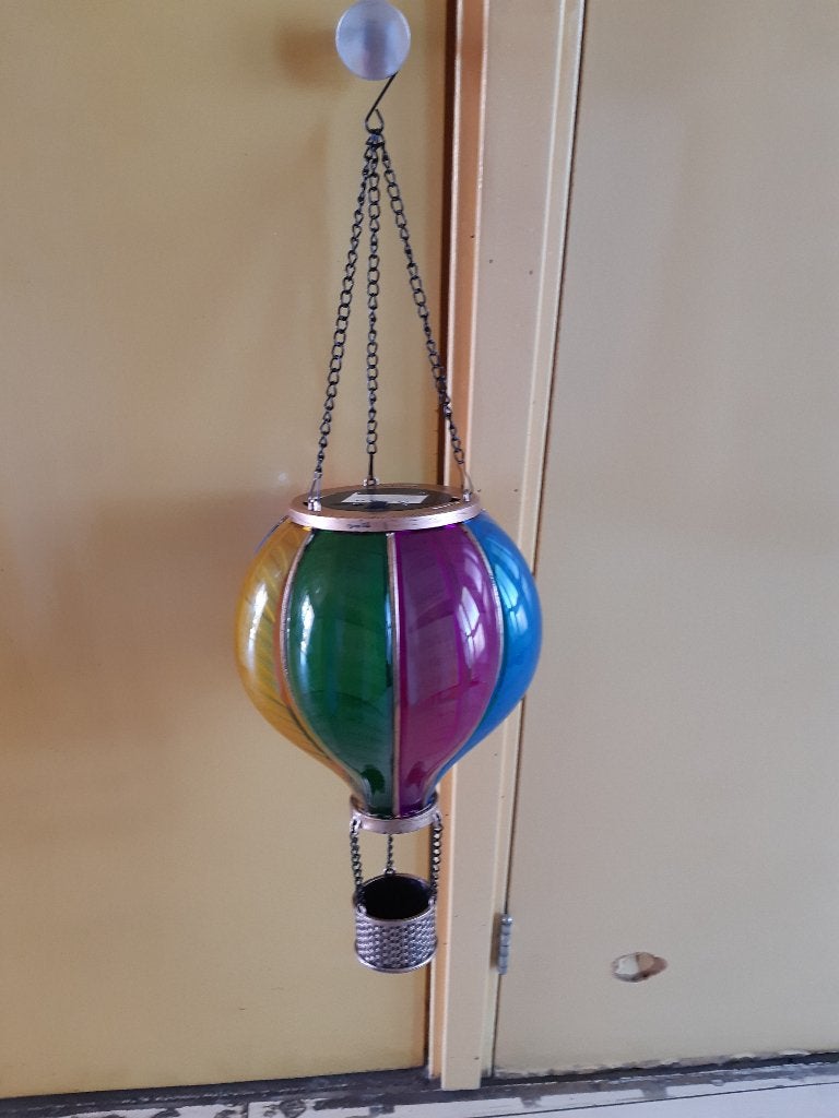 Sfeervolle Luchtballon Lantaarn met Vlameffect, Ophalen of Verzenden, Zo goed als nieuw, Kunststof, Luchtballon lantaarn