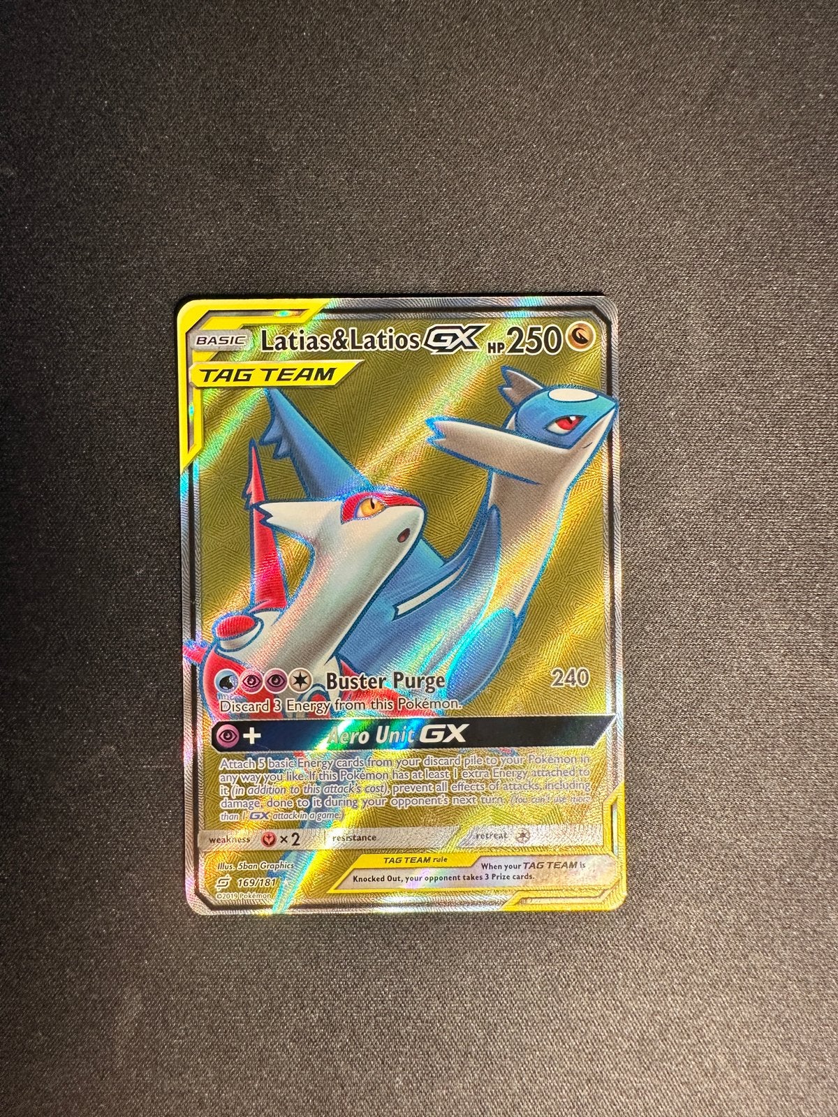 Latias & Latios GX 169/181 Ultra Rare (Near Mint), Ophalen of Verzenden, Zo goed als nieuw