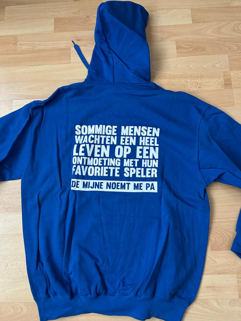 Hoody Voetbalvader XXL - Blauw - Leuk Vaderdag Cadeau, Ophalen of Verzenden, Nieuw, Overige maten, Blauw