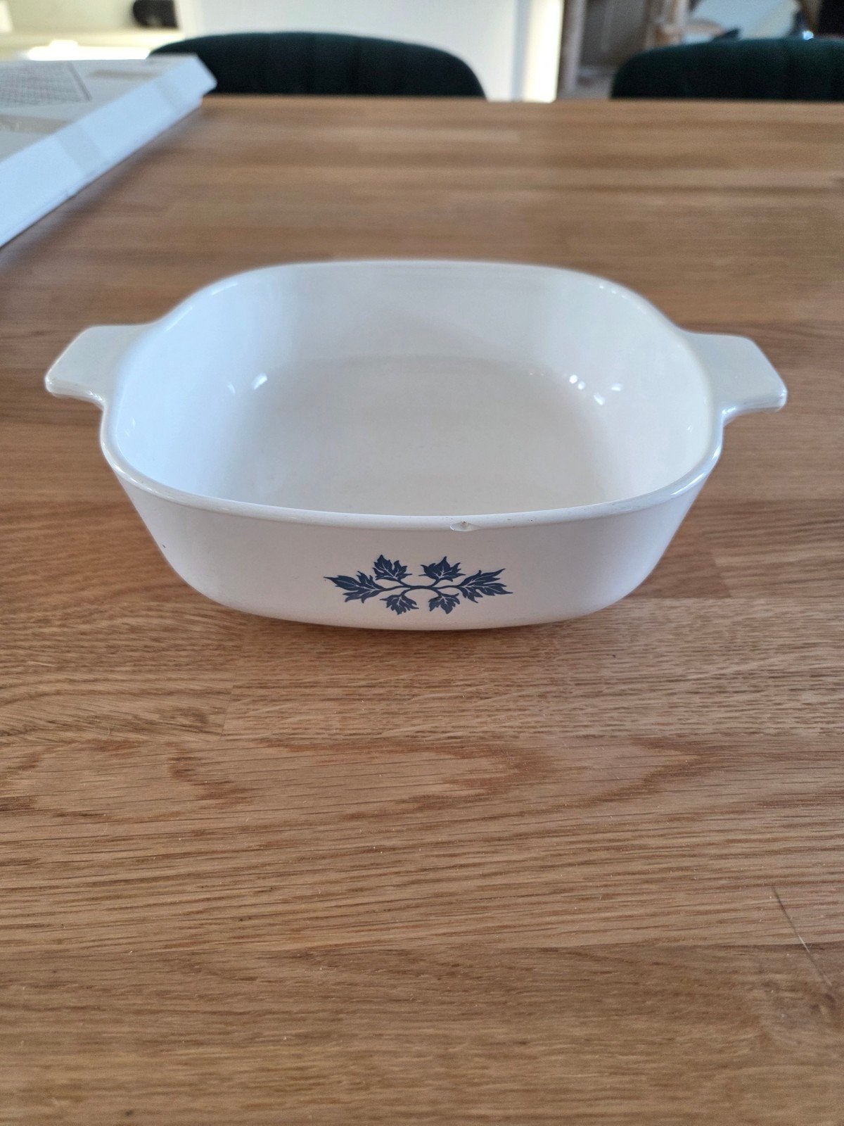 Vintage Ovenschaal met Blauw Bladmotief, Ophalen, Steen/keramiek, Wit, Overige typen