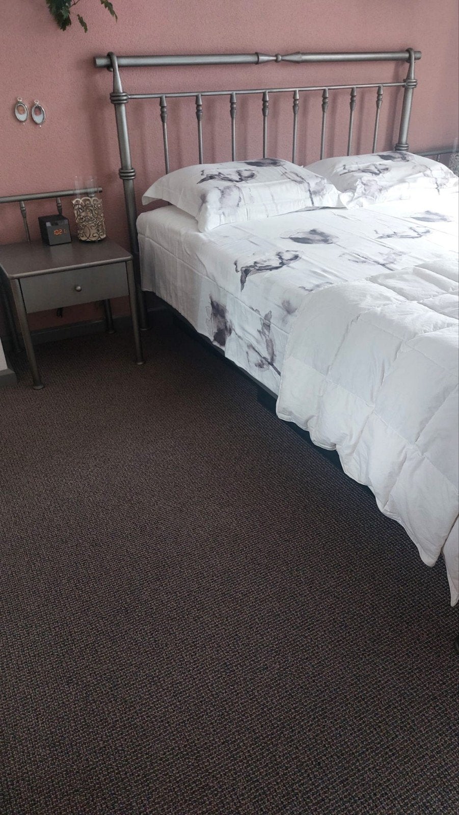 Stevig tweepersoonsbed 160x210 met nachtkastjes en spiegel, Ophalen, Gebruikt, 210 cm, Tweepersoons