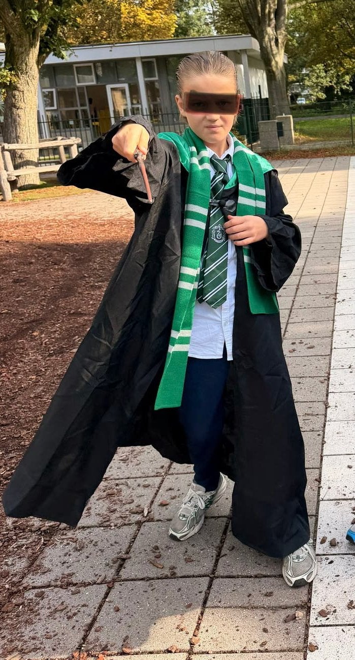 Draco Malfidus/Zwadderich verkleedkleren of Harry P, Ophalen of Verzenden, Zo goed als nieuw, Pak of Jurk