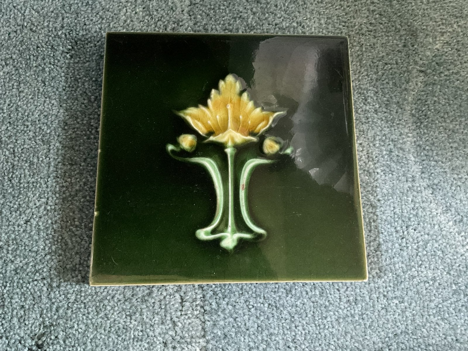 PRACHTIGE ART NOUVEAU ANTIEKE WANDTEGEL MINTON&CO MAJOLICA, Ophalen of Verzenden