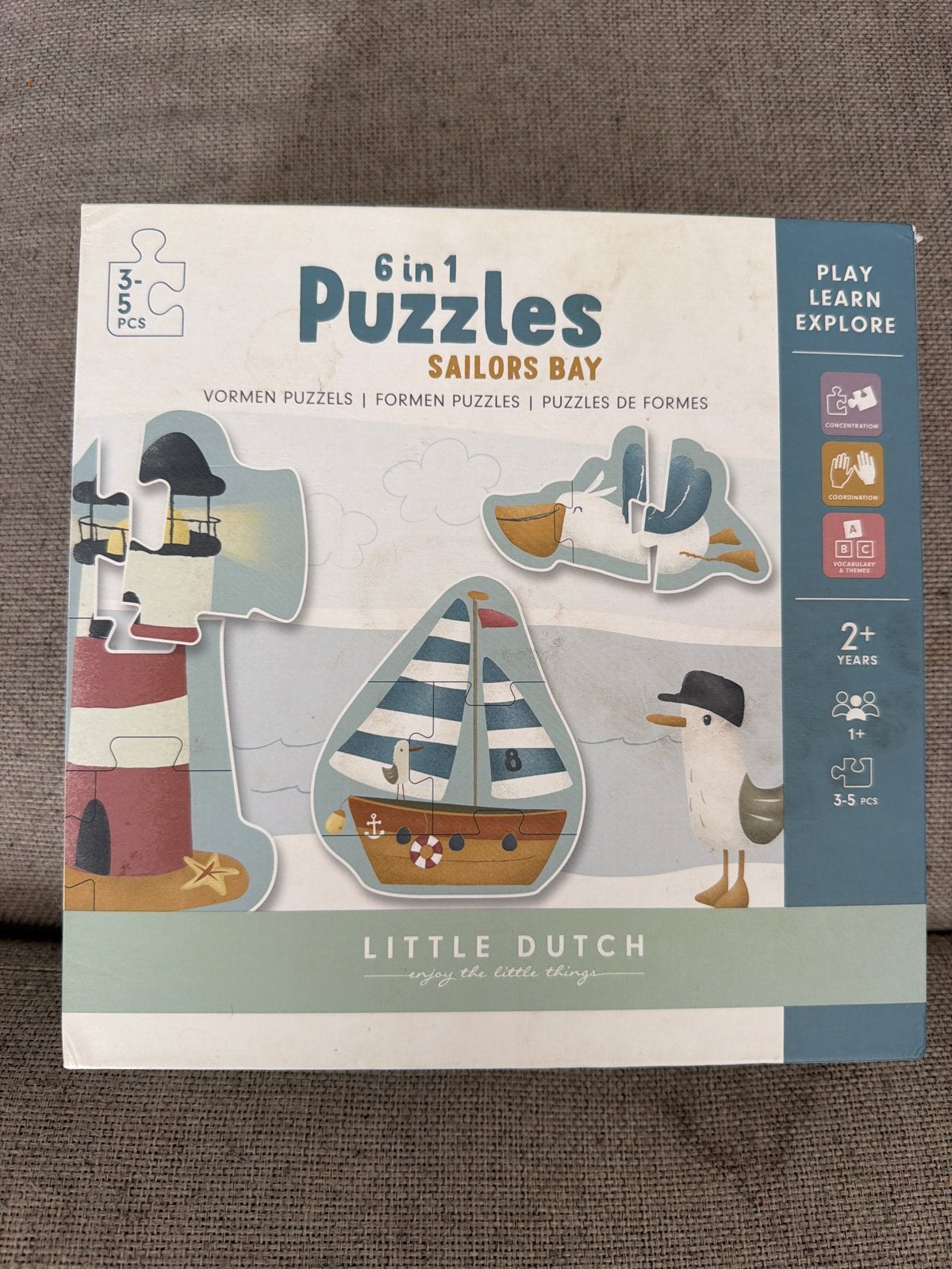Little Dutch 6-in-1 Puzzels Sailors Bay, Ophalen, Minder dan 10 stukjes, Nieuw, 2 tot 4 jaar