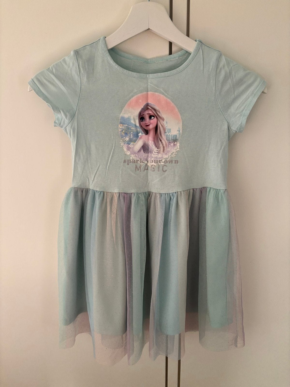 H&M Elsa Frozen jurk met tule rokje - maat 110/116, Ophalen of Verzenden, Gebruikt, Meisje, Jurk of Rok