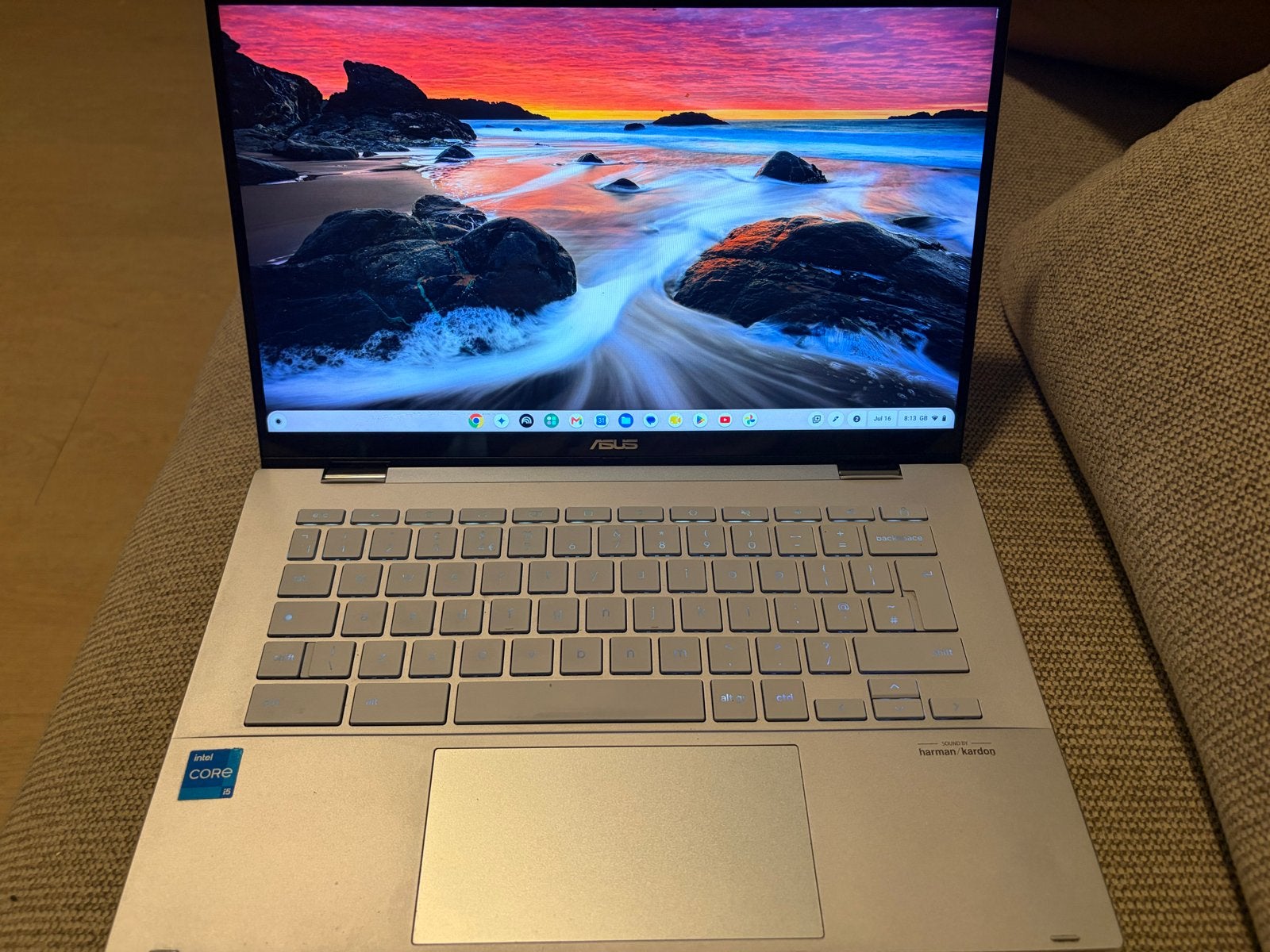 ASUS Chromebook Flip CB5 (i5, 8GB RAM, 256GB SSD, 4K Touch), Gebruikt, Qwerty, 8 GB, Ophalen of Verzenden