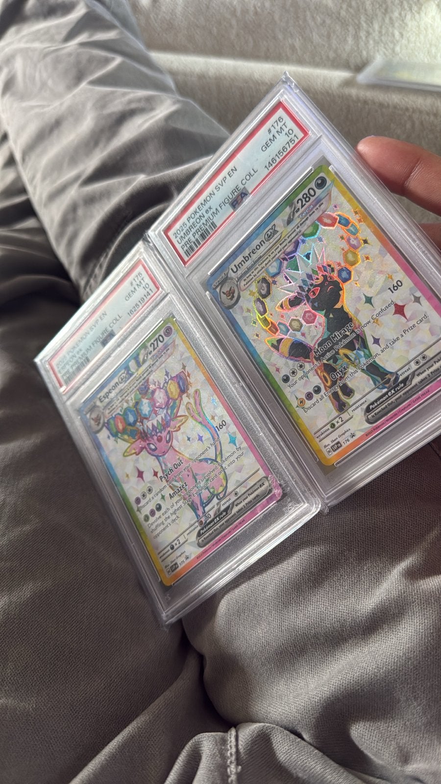 PSA 10 Gem Mint Espeon & Umbreon ex Pokémon kaarten, Ophalen of Verzenden, Nieuw, Losse kaart, Foil