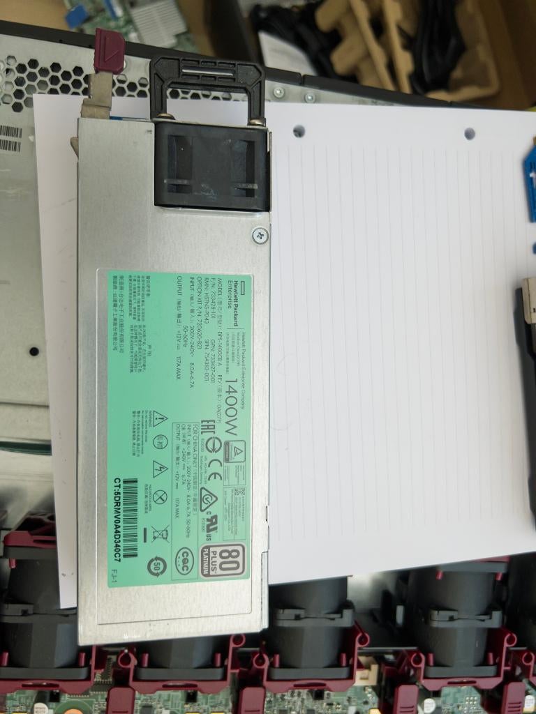 1400w power supply for HPE ProLiant DL360 Gen9 Server, Computers en Software, Servers, Ophalen of Verzenden, Zo goed als nieuw