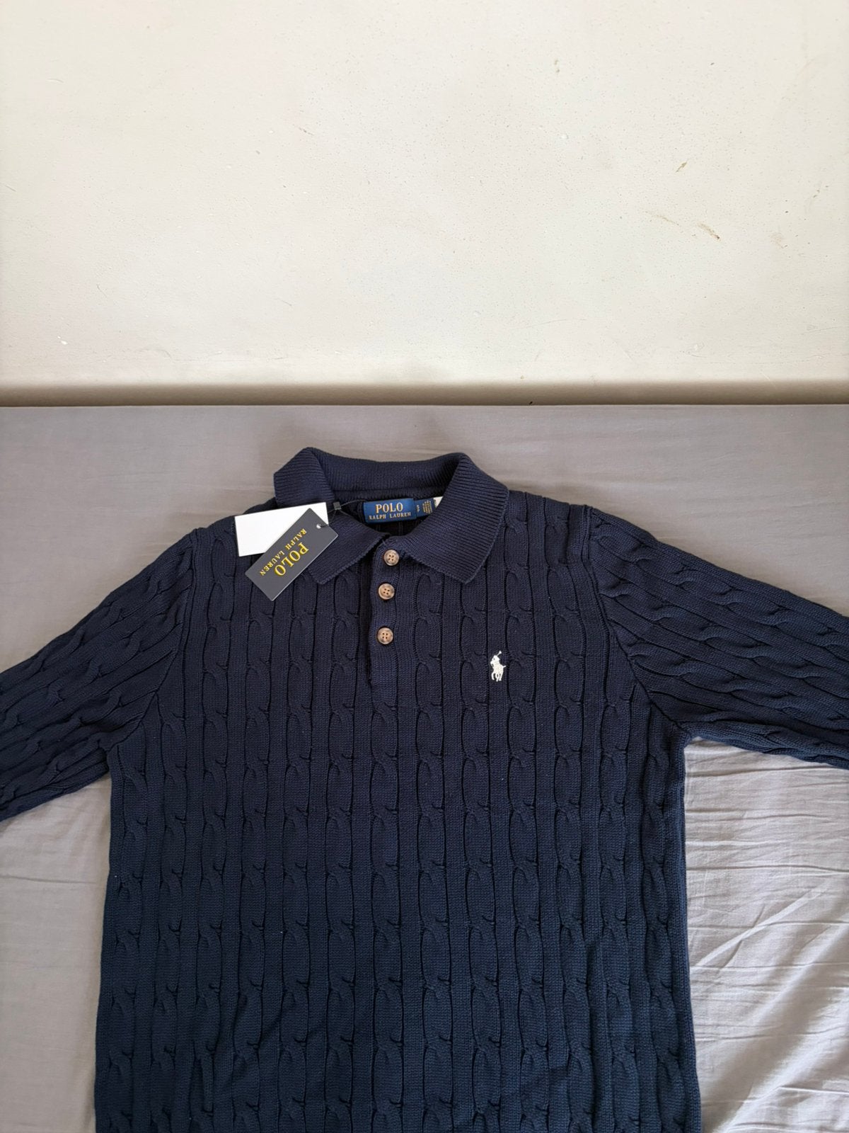Ralph lauren lange mouwen polo, Verzenden, Nieuw, Maat 46 (S) of kleiner, Blauw