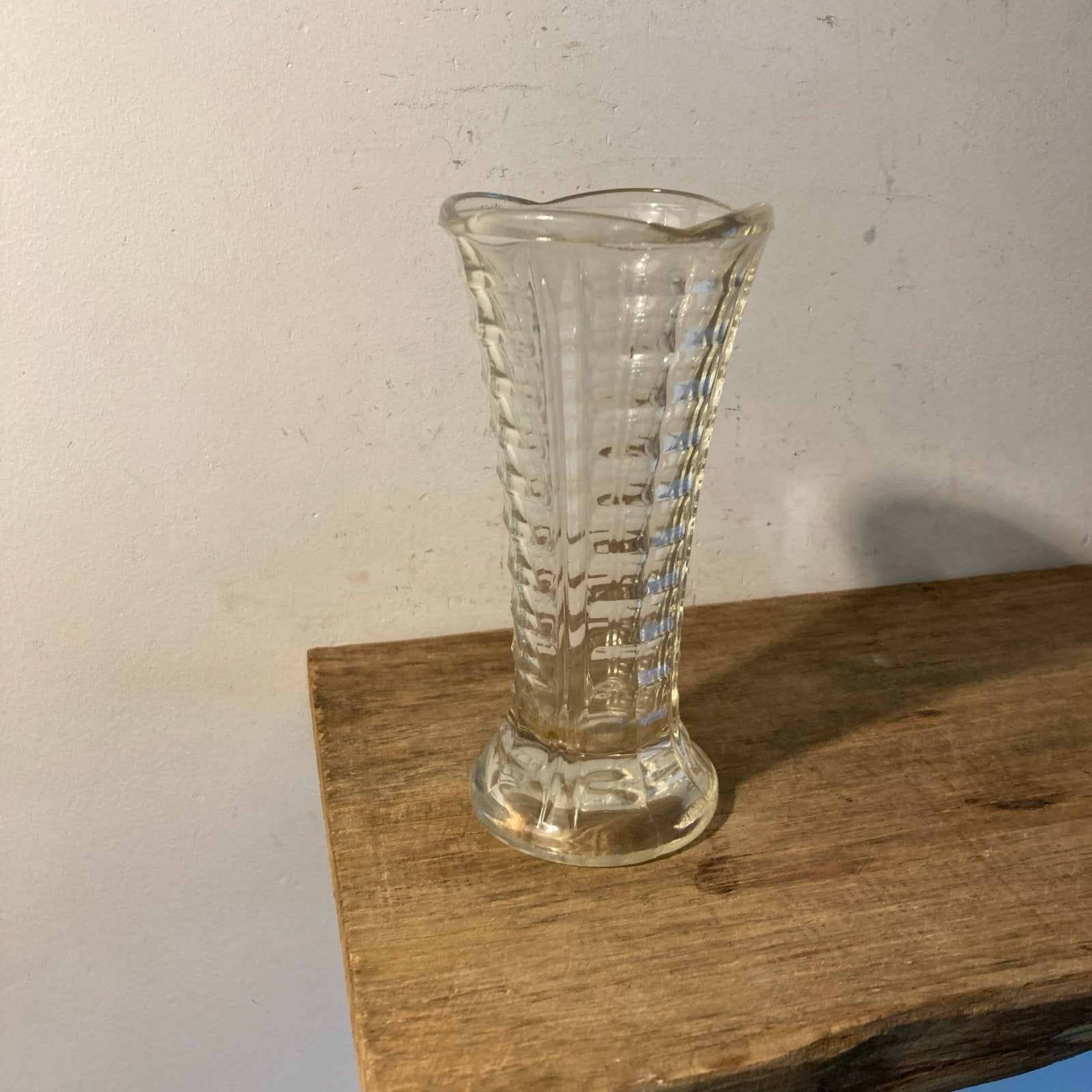 Vintage Italiaanse geperst glazen vaas Fidenza Vetraria, Ophalen of Verzenden