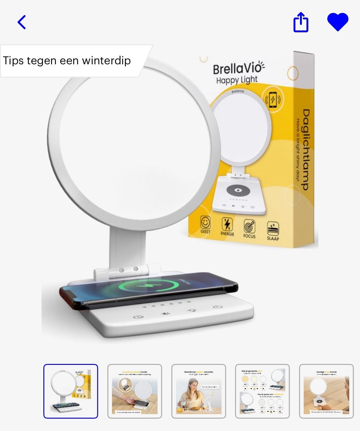 Brellavio Daglichtlamp - Nieuw in doos - 10.000 Lux, Ophalen of Verzenden, Nieuw