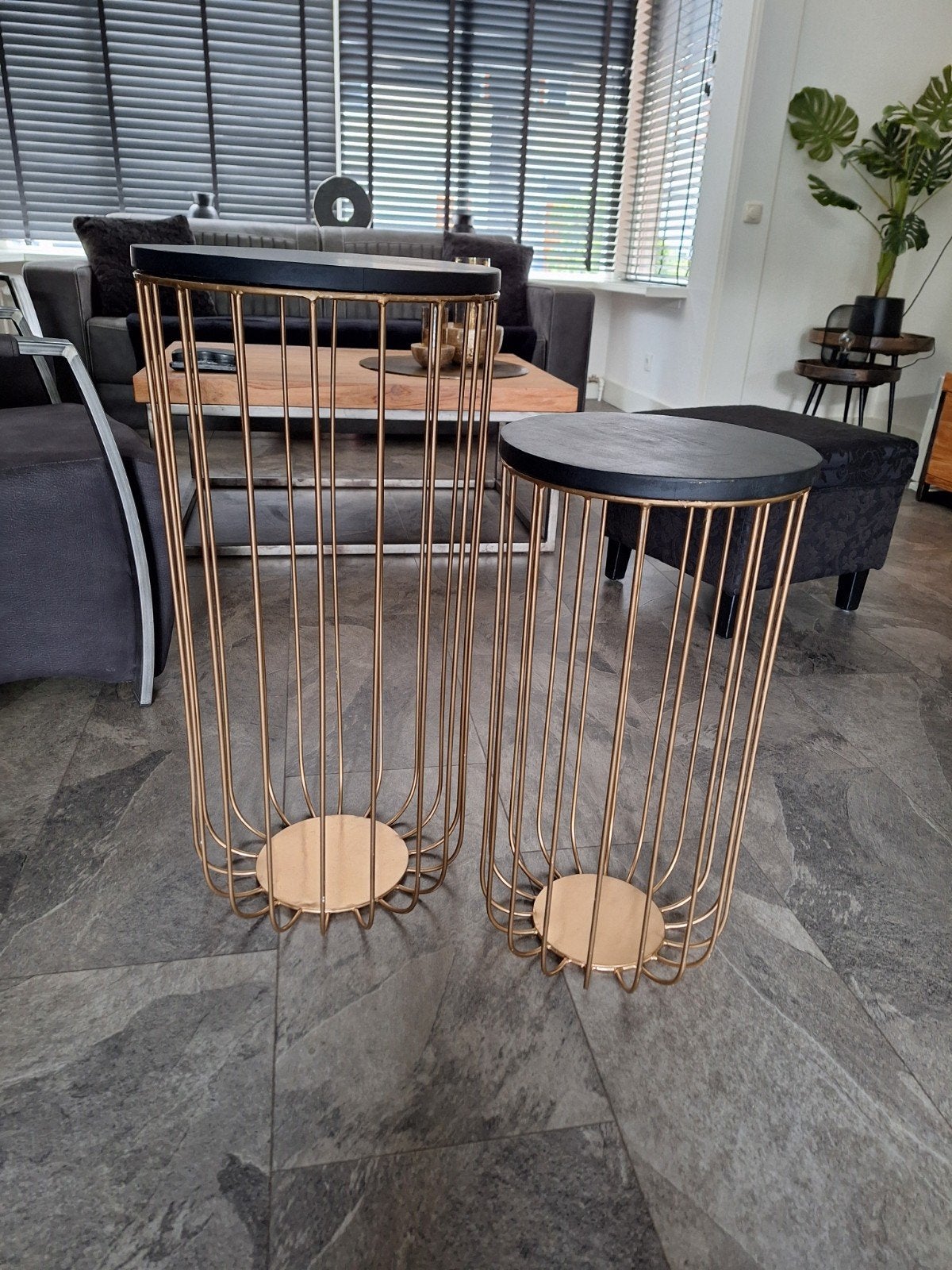 Mooie Set Bijzettafels., Minder dan 55 cm, Rond, Zo goed als nieuw, Ophalen