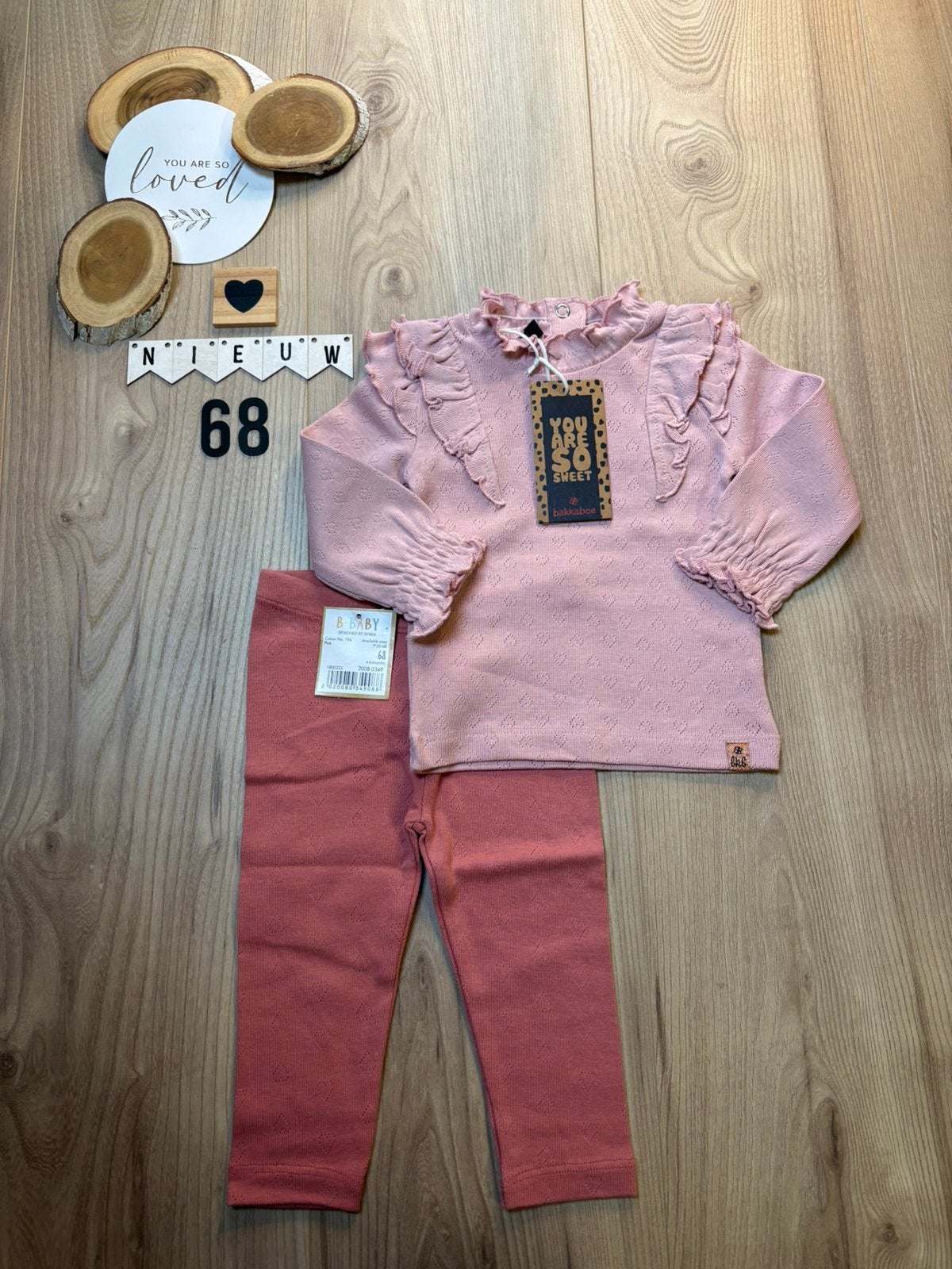 Baby meisje setje shirtje bakkaboe, broekje Wibra maat 68, Kinderen en Baby's, Ophalen of Verzenden, Nieuw, Meisje, Setje