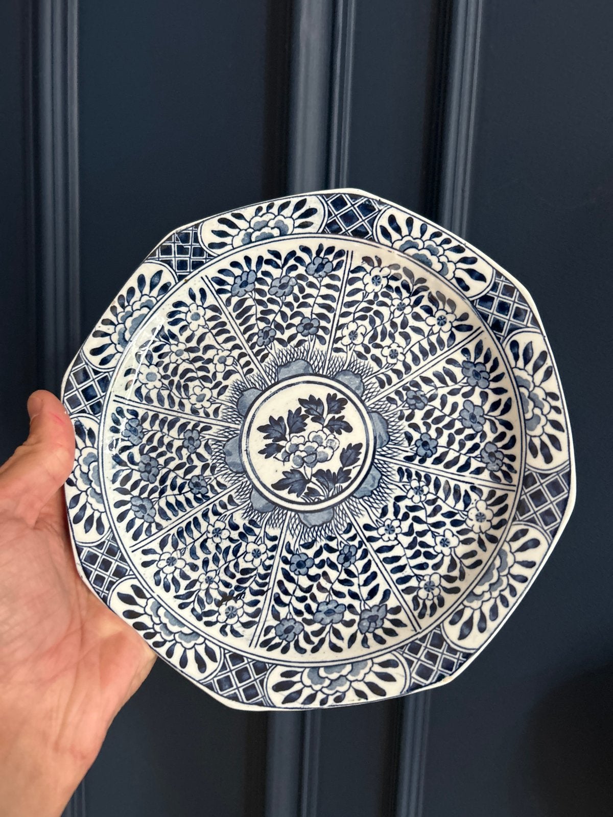 Antiek Chinees Blauw-Wit Porseleinen Bord, Kangxi, Ophalen of Verzenden