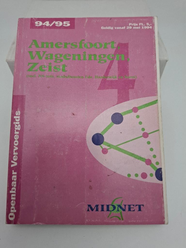dienstregeling Midnet Amersfoort, Wageningen 1994/1995 bus, Verzenden, Gebruikt, Bus of Metro, Boek of Tijdschrift