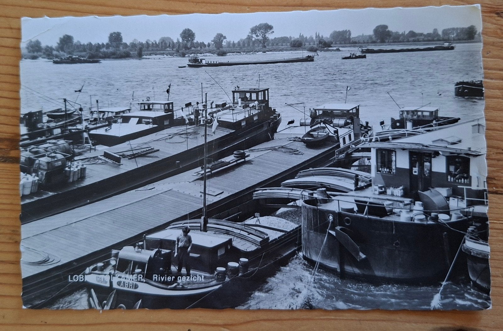 Scheepvaart echte foto gelopen kaart Lobith, Ophalen of Verzenden, Zo goed als nieuw, Kaart, Foto of Prent