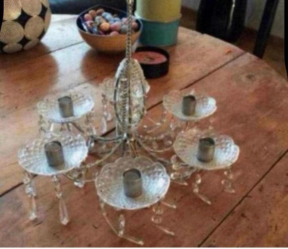 Nostalgische Brocante Kaarsen Kandelaar, Ophalen of Verzenden