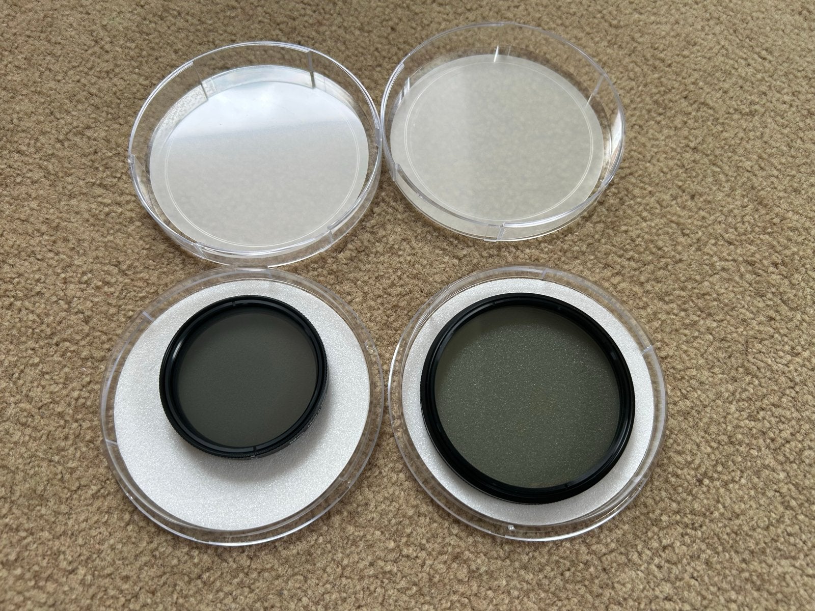 Hoya Variabele ND-filters 52mm en 67mm, Inclusief opbergcase, Zo goed als nieuw, 50 tot 60 mm, Hoya