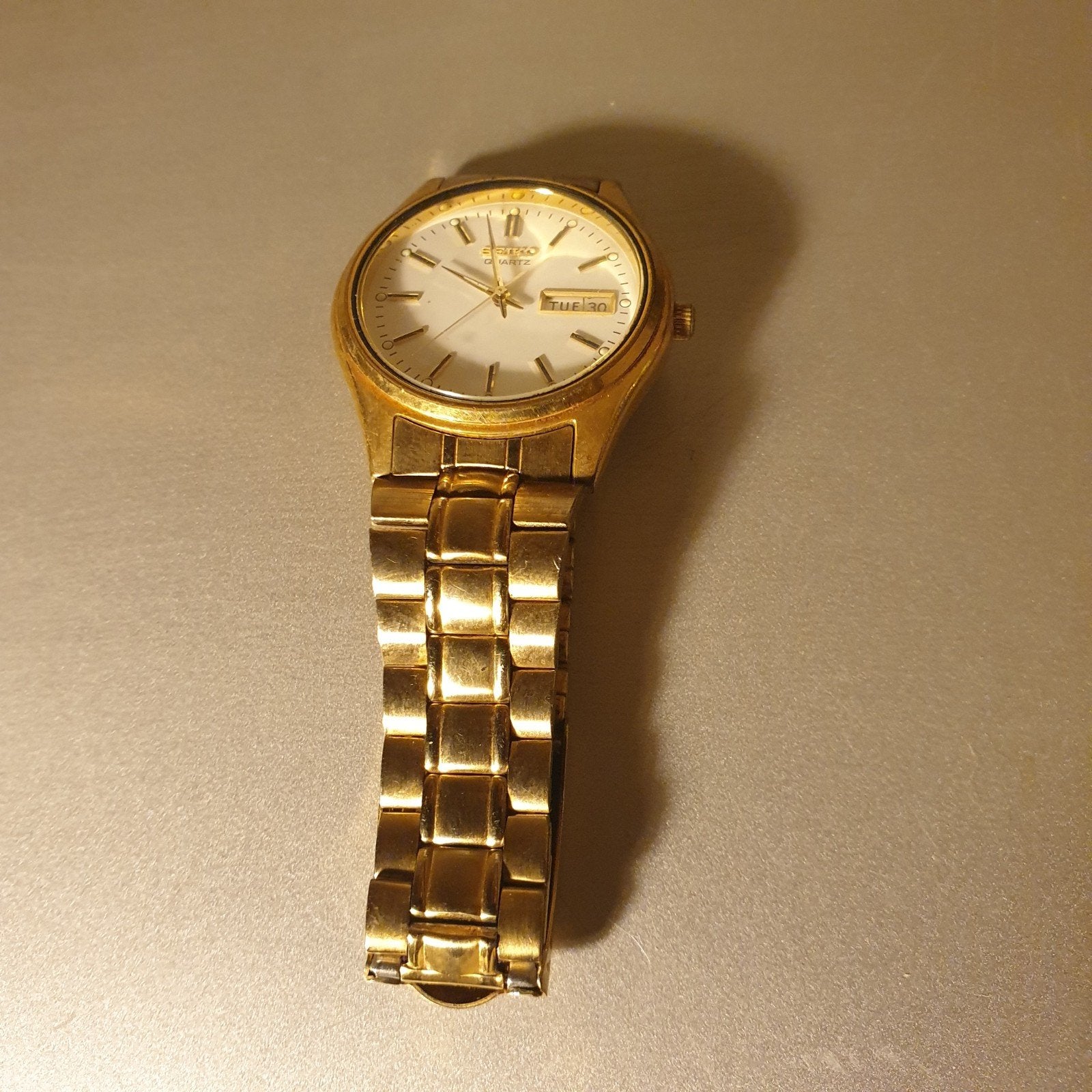 Seiko horloge bladgoud - zelf batterij plaatsen, Sieraden, Tassen en Uiterlijk, Seiko, Gebruikt, Polshorloge, Ophalen of Verzenden
