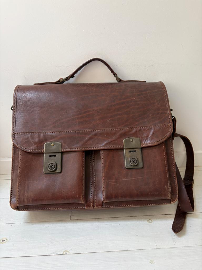 Originele Ruiter Tas - Vintage Leren Aktetas, 40 cm of meer, Gebruikt, 30 tot 45 cm, Ophalen