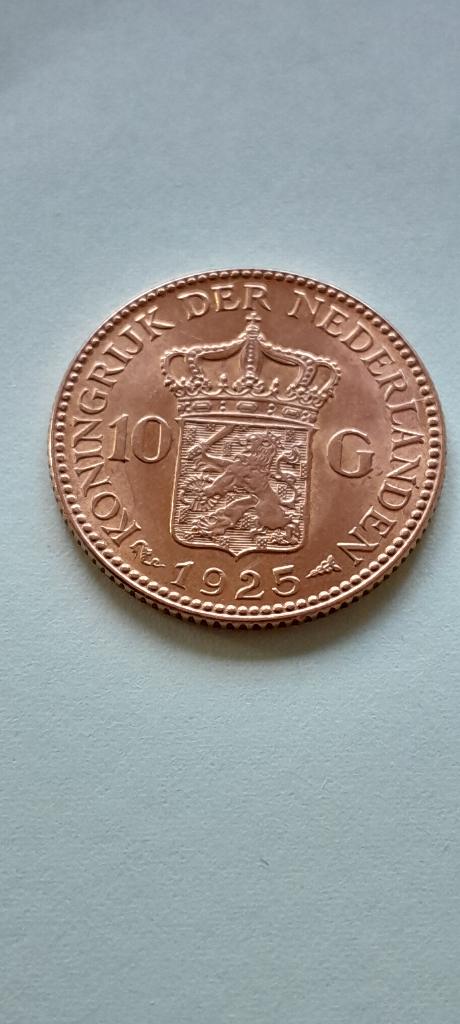 Prachtig gouden tientje 1925, Ophalen of Verzenden, Goud